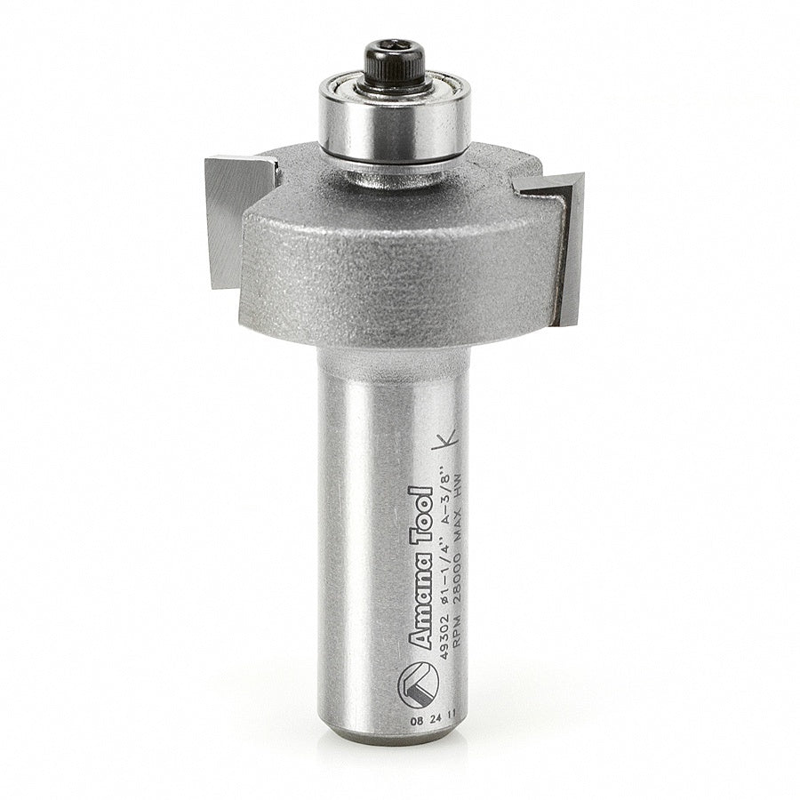 AMANA 49302 Rabbeting 3/8 Depth x 1-1/4 Dia x 1/2 x 1/2 Inch Shank