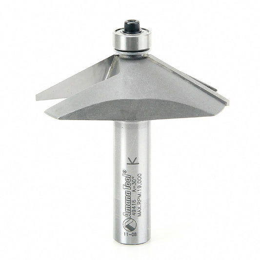 AMANA 49416 Carbide Tipped 60° Chamfer Router Bit – 2-1/2" Dia x 5/8" Cut x 1/2" Shank