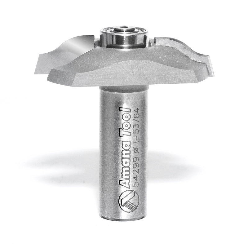 AMANA 54299 Carbide Tipped Base Molding Ogee Edge Detail with BB 19/64 x 13/32 Radius x 1-53/64 Dia x 3/8 x 1/2 Inch Shank