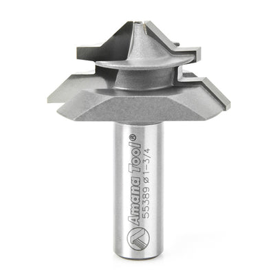 AMANA 55389 Carbide Tipped Lock Miter 45 Deg x 1-3/4 Dia x 7/8 x 1/2 Inch Shank for 3/8 - 3/4 Material