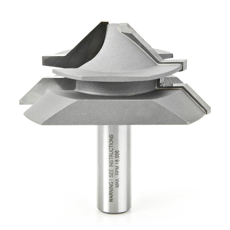 AMANA 55390 Carbide Tipped Lock Miter 45 Deg x 2-11/16 Dia x 1-3/16 x 1/2 Inch Shank for 1/2 - 1 Inch Material