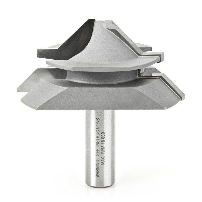 AMANA 55390 Carbide Tipped Lock Miter 45 Deg x 2-11/16 Dia x 1-3/16 x 1/2 Inch Shank for 1/2 - 1 Inch Material