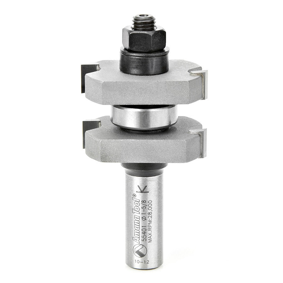 AMANA 55401 55401 Carbide Tipped Tongue & Groove 3/8 Kerf x 1-5/8 Dia x 1-1/8 x 1/2 Inch Shank Assembly for 3/4 - 1-1/8 Material
