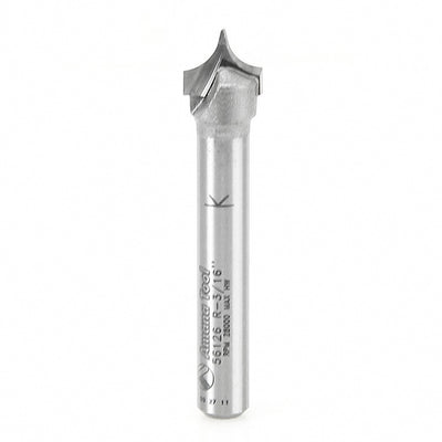 AMANA 56126 Carbide Tipped Point Cutting Roundover 3/16 Radius x 3/8 Dia x 19/64 x 1/4 Shank Router Bit