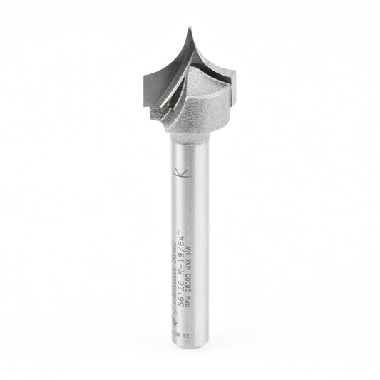 AMANA 56128 Carbide Tipped Point Cutting Roundover 19/64 Radius x 19/32 Dia x 1/2 x 1/4 Shank Router Bit