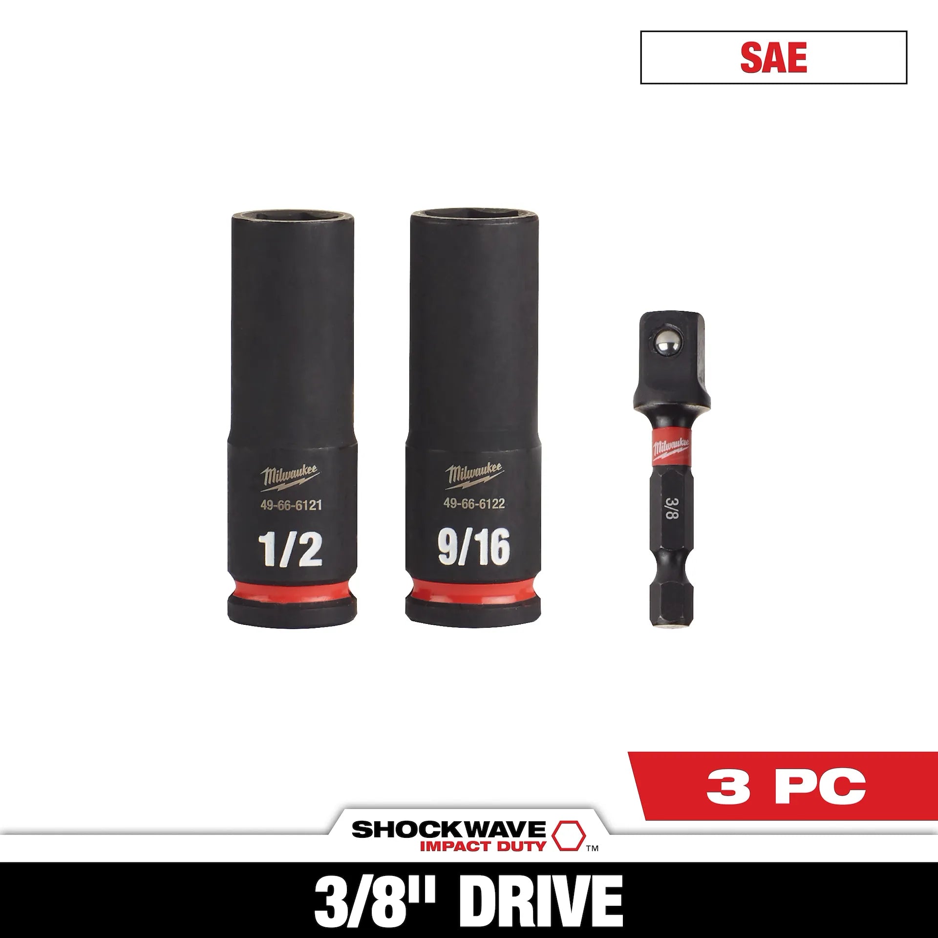 MILWAUKEE 49-66-4417 3PC SHOCKWAVE™ Impact Duty 3/8