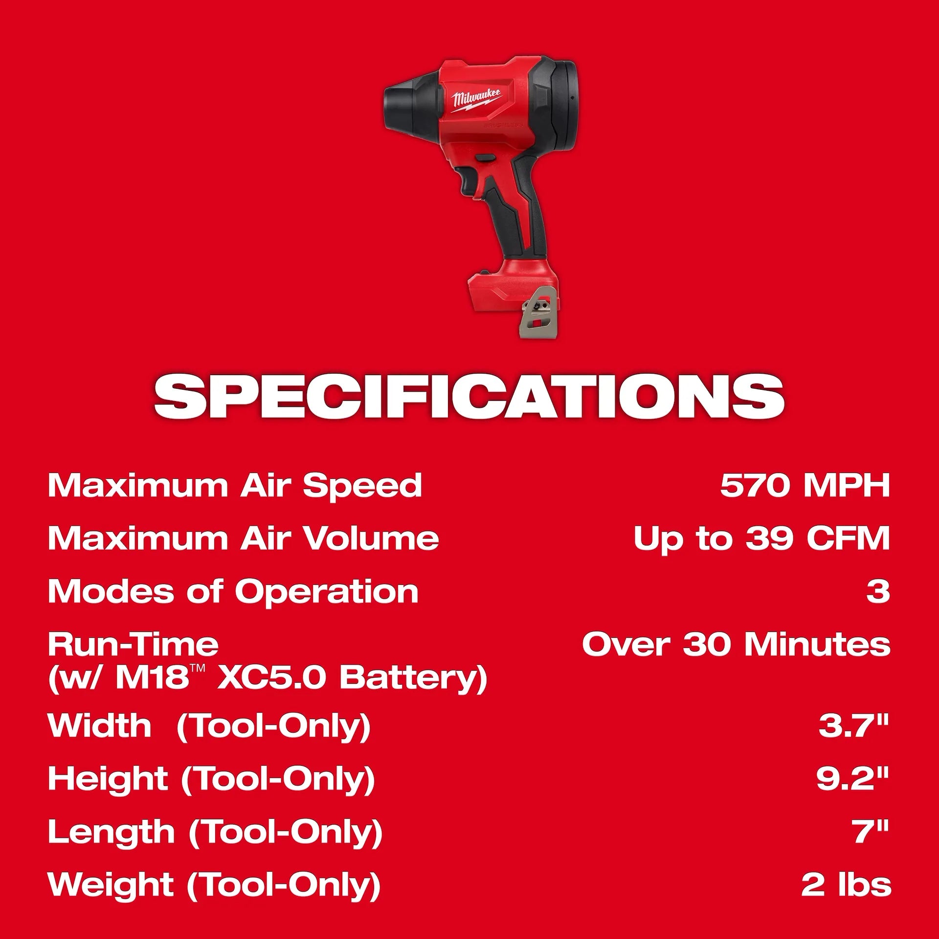 MILWAUKEE 0887-20 M18™ Brushless Precision Blower
