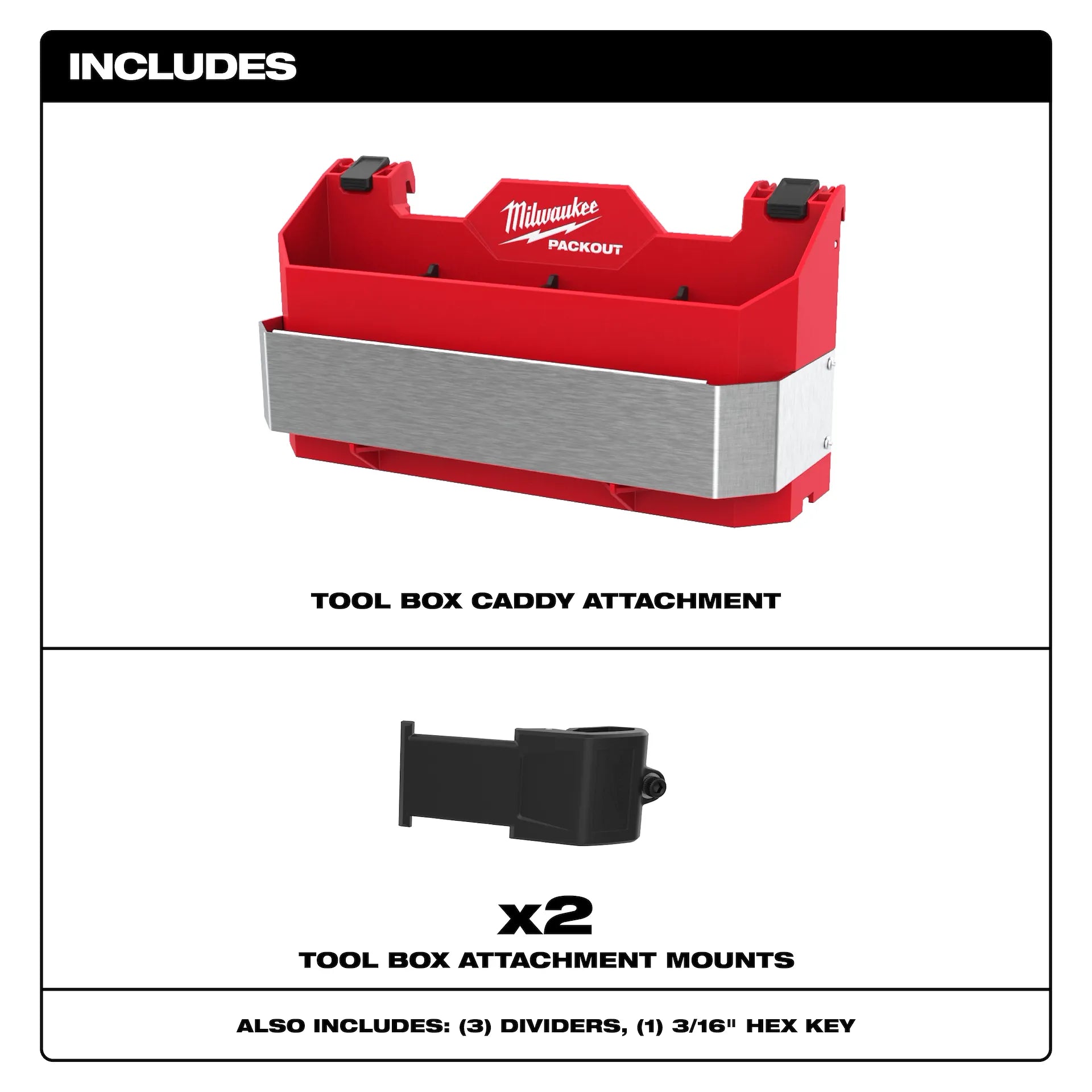 MILWAUKEE 48-22-8602 PACKOUT TOOL BOX CADDY ATTACHMENT