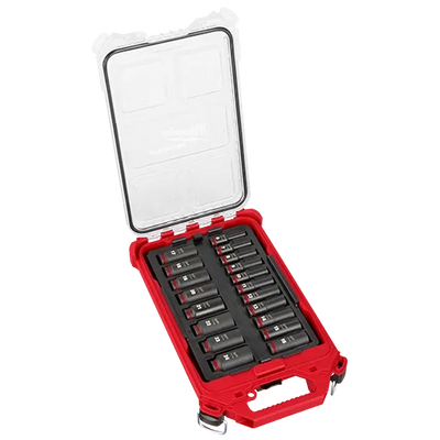 MILWAUKEE 49-66-6801 19PC SHOCKWAVE™ Impact Duty Socket 3/8” Drive MM Set with PACKOUT™