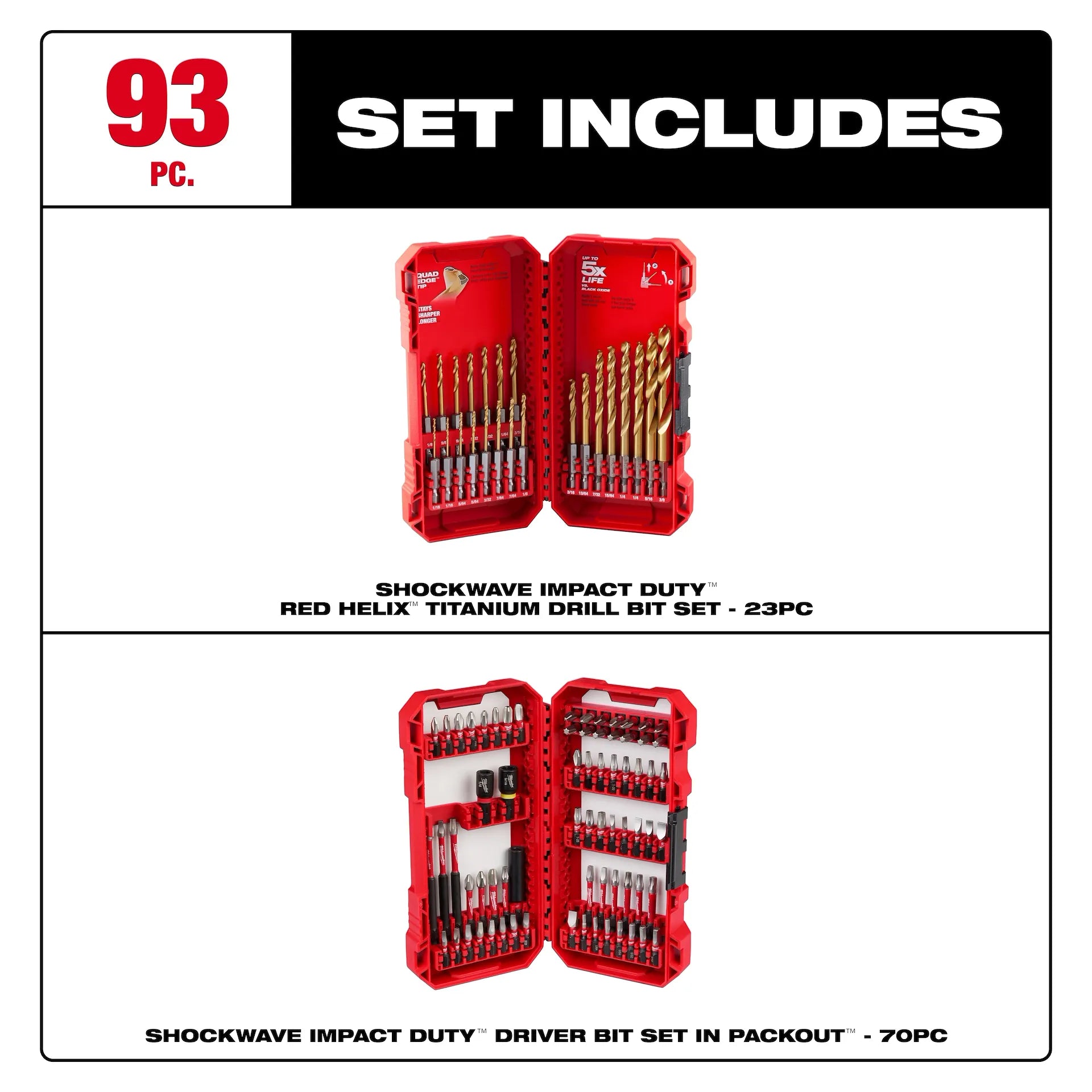 MILWAUKEE 48-32-5151 70PC SHOCKWAVE™ Impact Duty Driver Bit with PACKOUT™