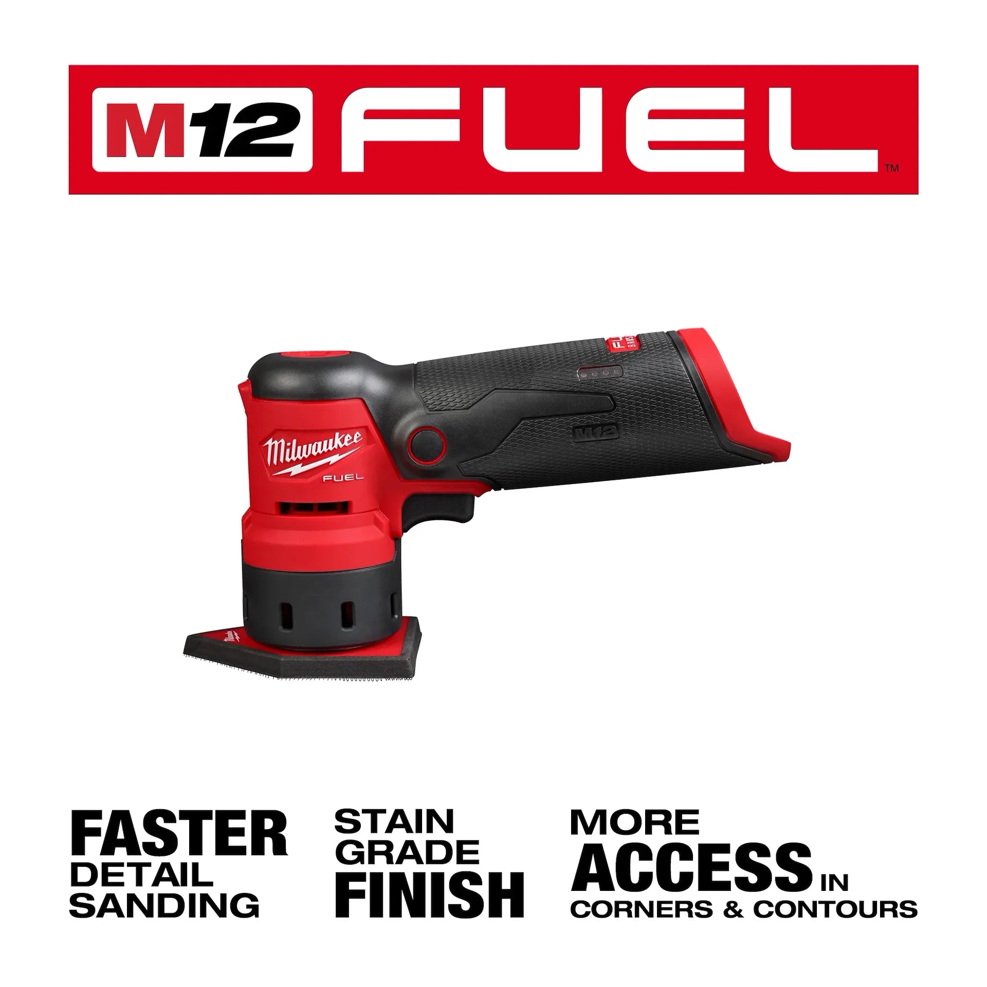 MILWAUKEE 2531-20 M12 FUEL™ Orbital Detail Sander (Tool Only)