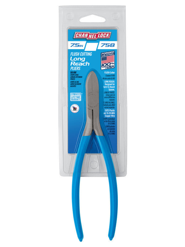 CHANNEL LOCK 758 7.5-inch Flush Cutting Long Reach Pliers