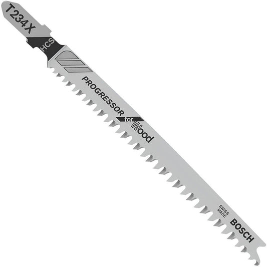 Bosch T234X 5-Piece 4-1/2" 8-12 TPI T-Shank Jig Saw Blades – Progressor for Wood