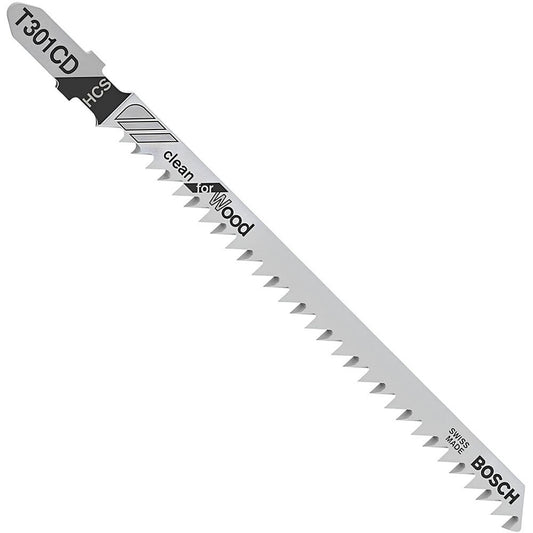 Bosch T301CD 5-Piece 4-5/8" 8 TPI T-Shank Jig Saw Blades – Clean for Wood