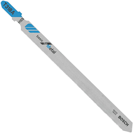 Bosch T318A 5-Piece 5-1/4" 24 TPI T-Shank Jig Saw Blades – Basic for Metal