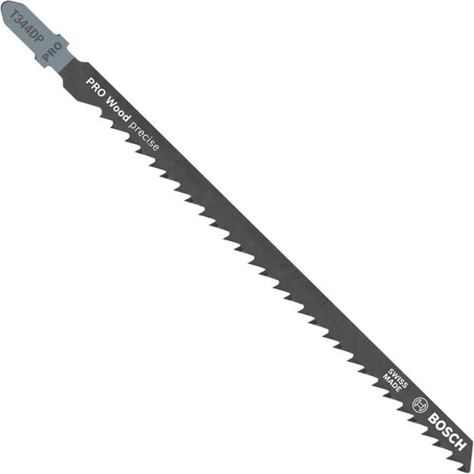 Bosch T344DP 5-Piece 6" 6 TPI Precision for Wood T-Shank Jig Saw Blades – Clean Straight Cuts