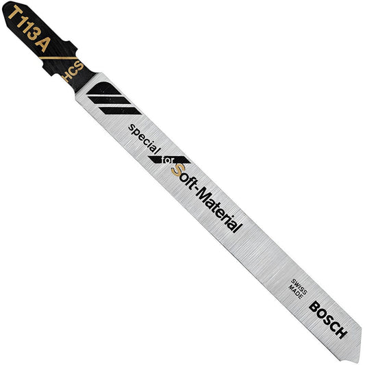 BOSCH T113A3 3-Piece 4" Knife-Edge T-Shank Jig Saw Blades – Special for Soft Materials