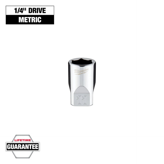 MILWAUKEE 45-34-9037 1/4" Drive 11mm Metric Socket with FOUR FLAT™ Sides