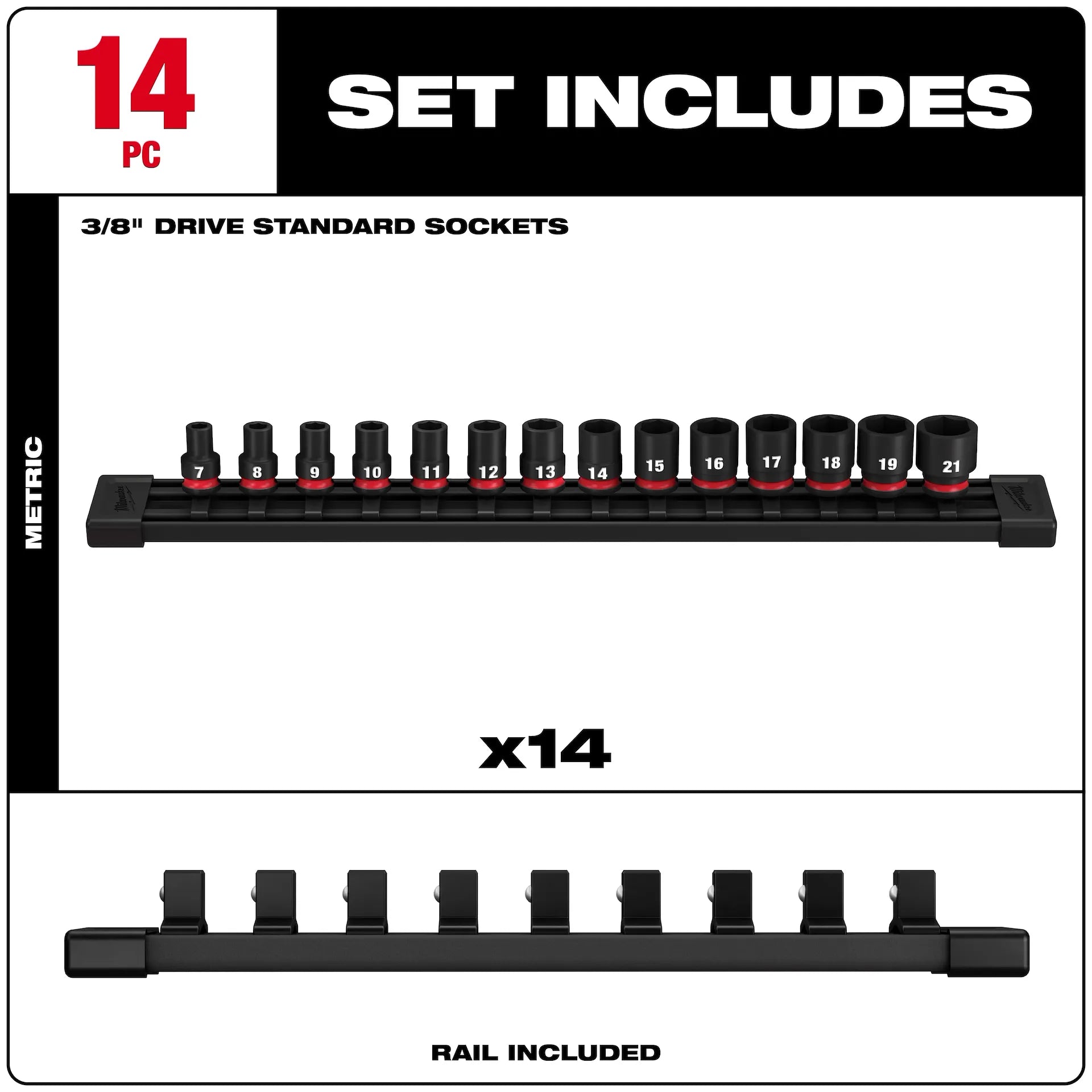 MILWAUKEE 49-66-7007 14PC SHOCKWAVE™ Impact Duty 3/8
