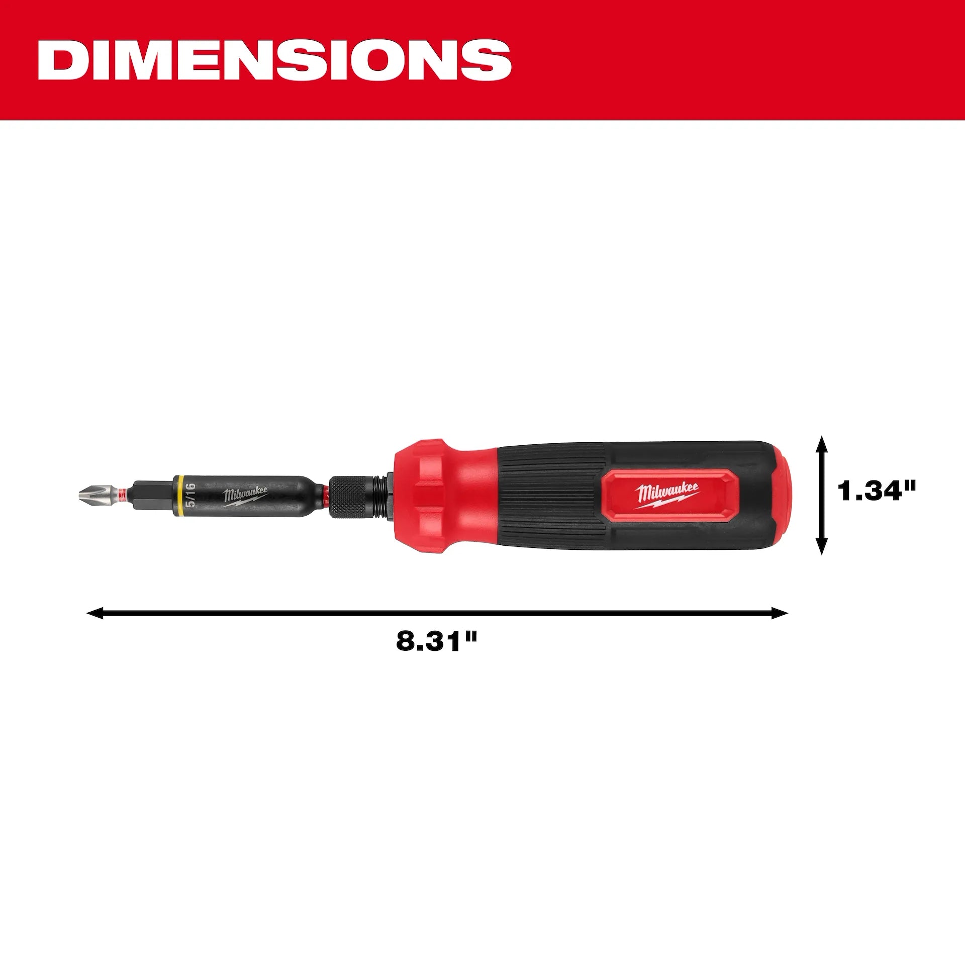 MILWAUKEE 48-22-2922 8-IN-1 Multi-Bit & Nut Driver W/ SHOCKWAVE™ Impact Duty Bits & Nut Drivers