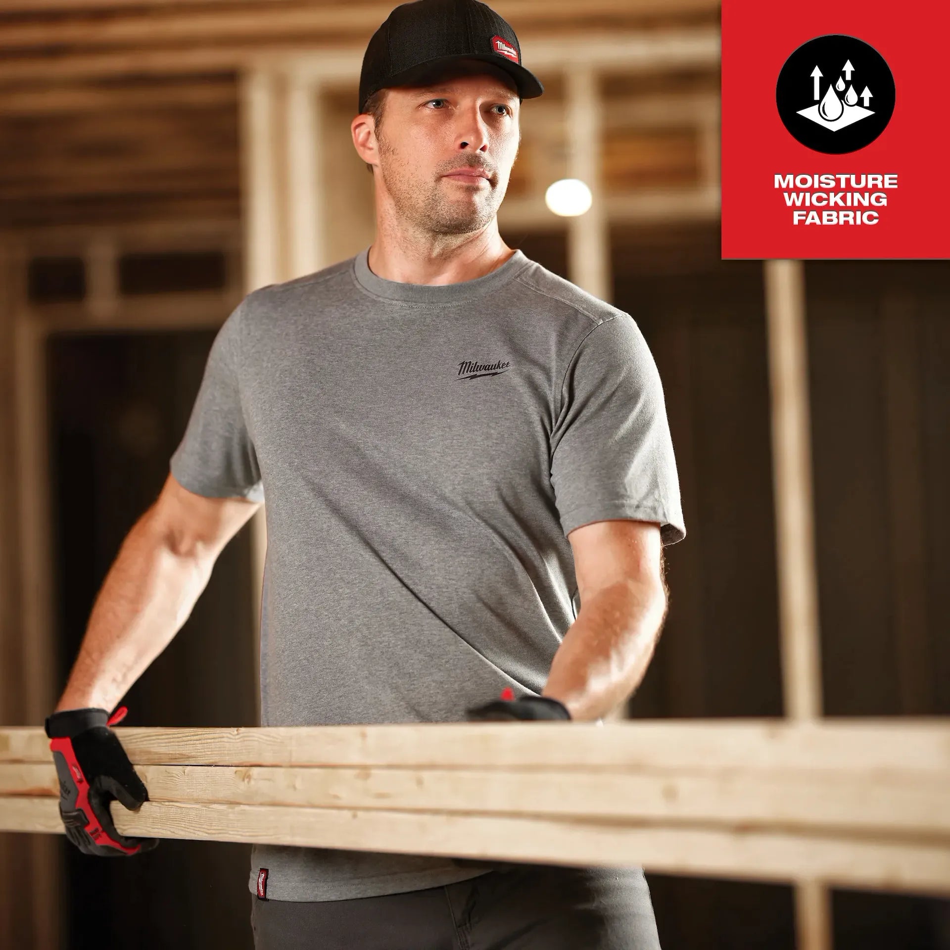 MILWAUKEE 603BL FREEFLEX™ Hybrid Work Tee - Short Sleeve - BLUE
