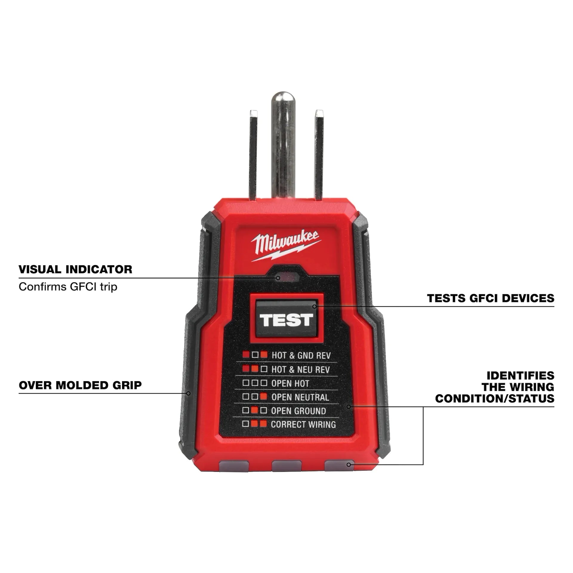 MILWAUKEE 2223-20 GFCI Receptacle Tester