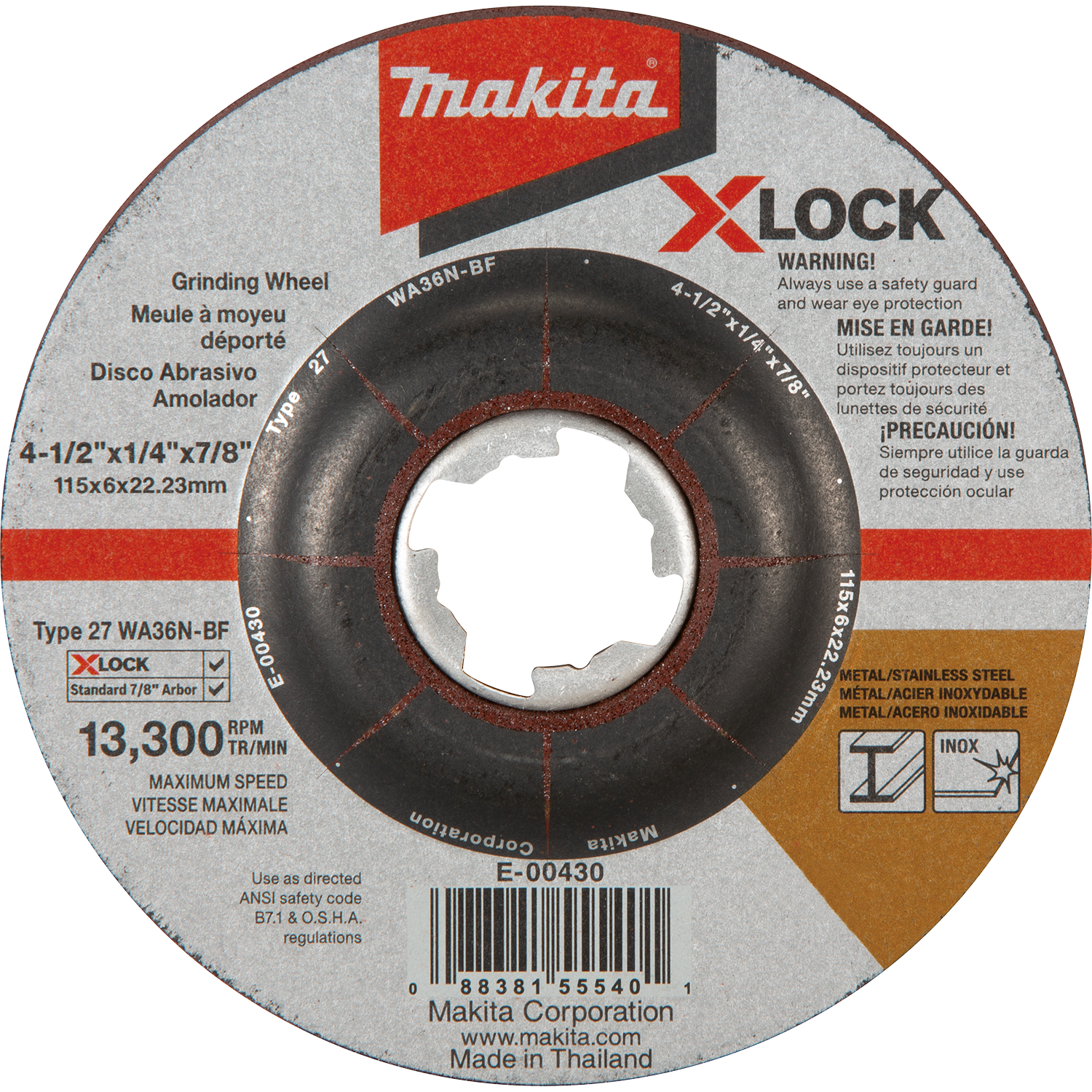 MAKITA E-00430 X‑LOCK 4‑1/2