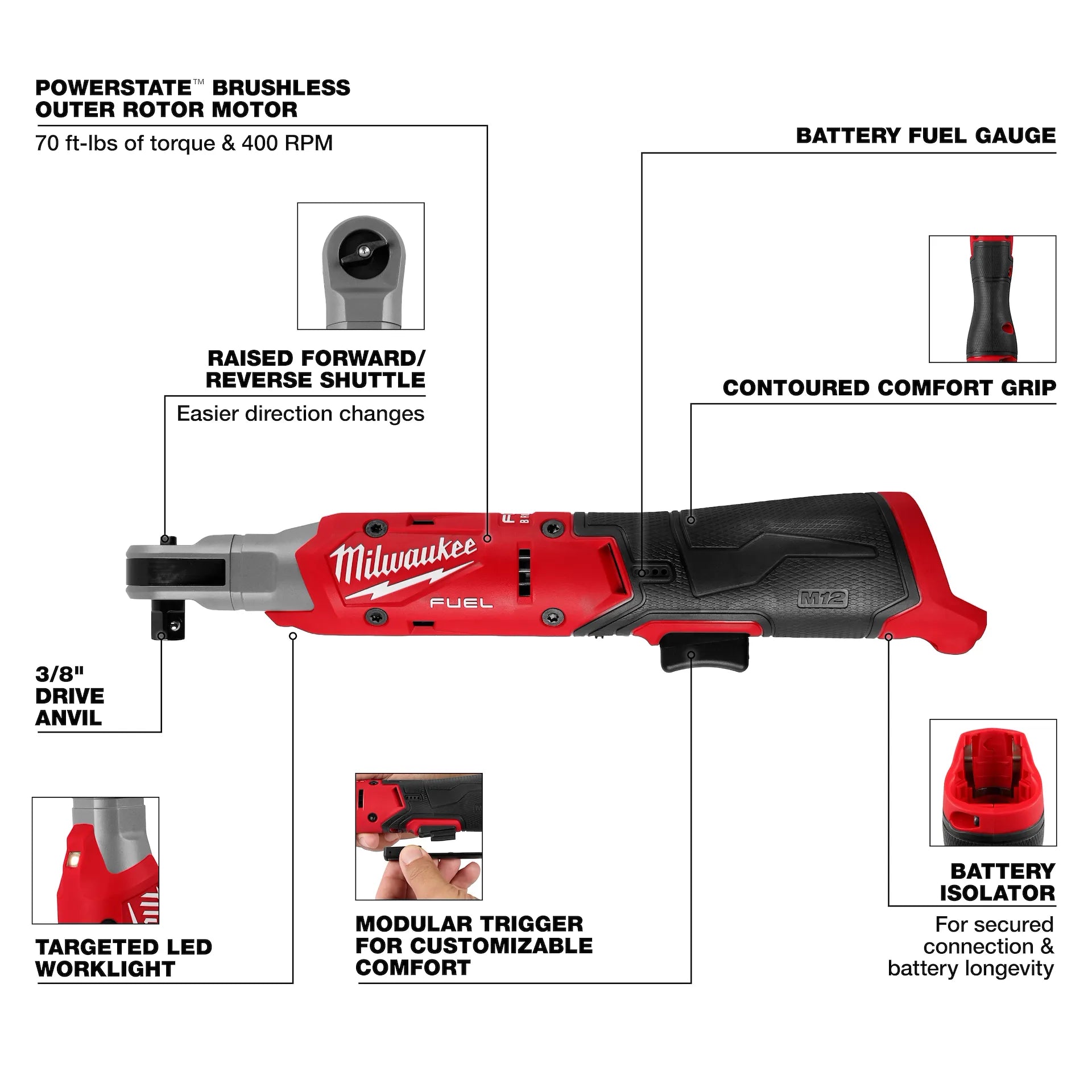MILWAUKEE 3053-20 M12 FUEL™ 3/8
