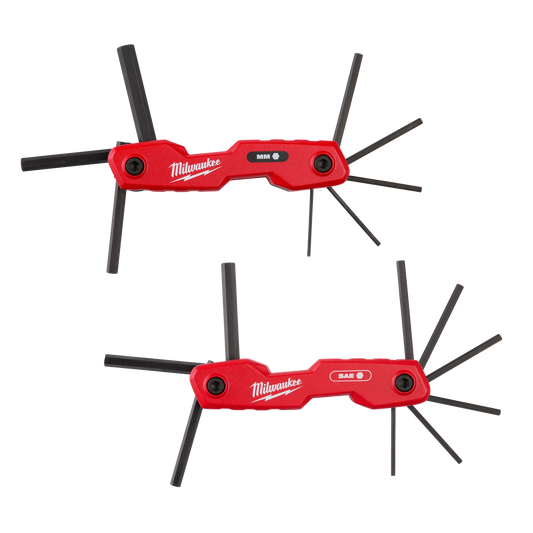 MILWAUKEE 48-22-2183 2PC 17-Key Folding Hex Key Sets - SAE/Metric