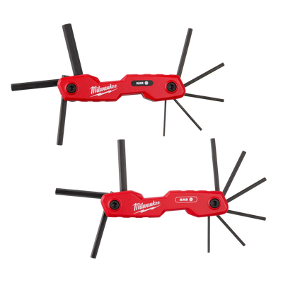 MILWAUKEE 48-22-2183 2PC 17-Key Folding Hex Key Sets - SAE/Metric