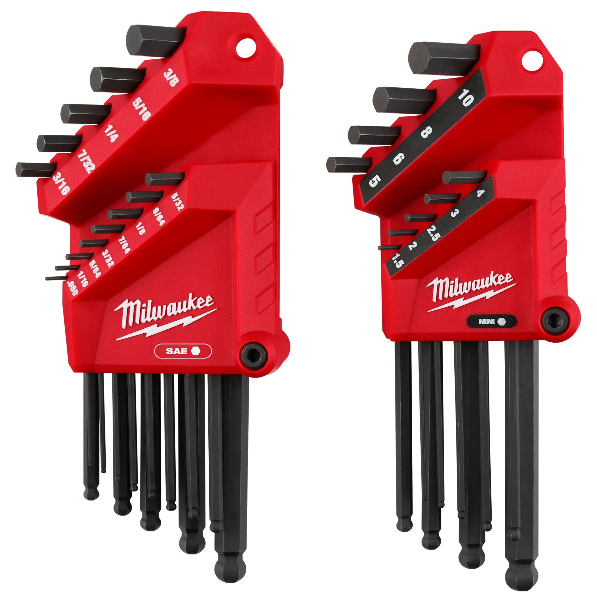 MILWAUKEE 48-22-2187 22-Key Ball End L-Style Hex Key Set - SAE/Metric