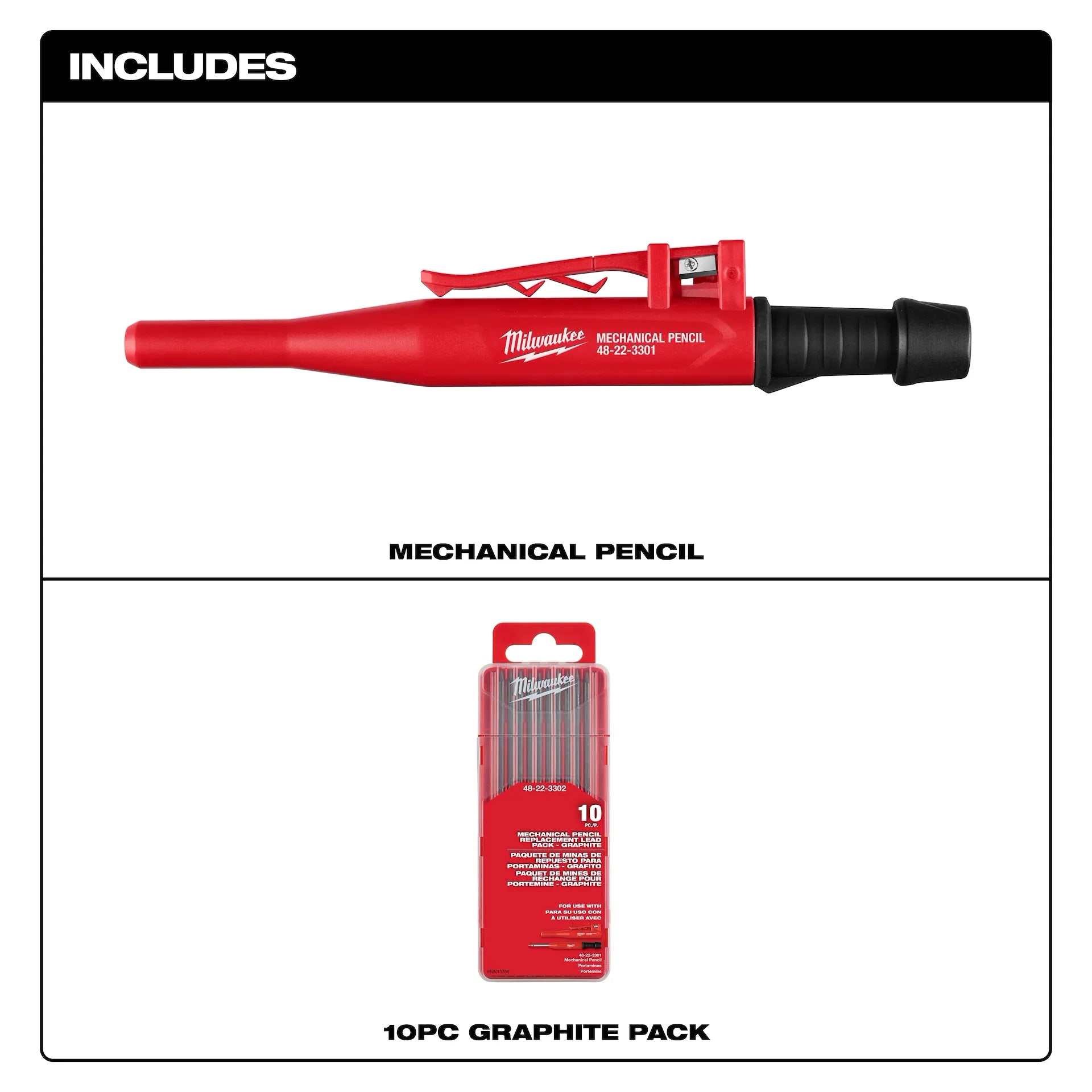 MILWAUKEE 48-22-3301 Mechanical Pencil w/ Lead Pack