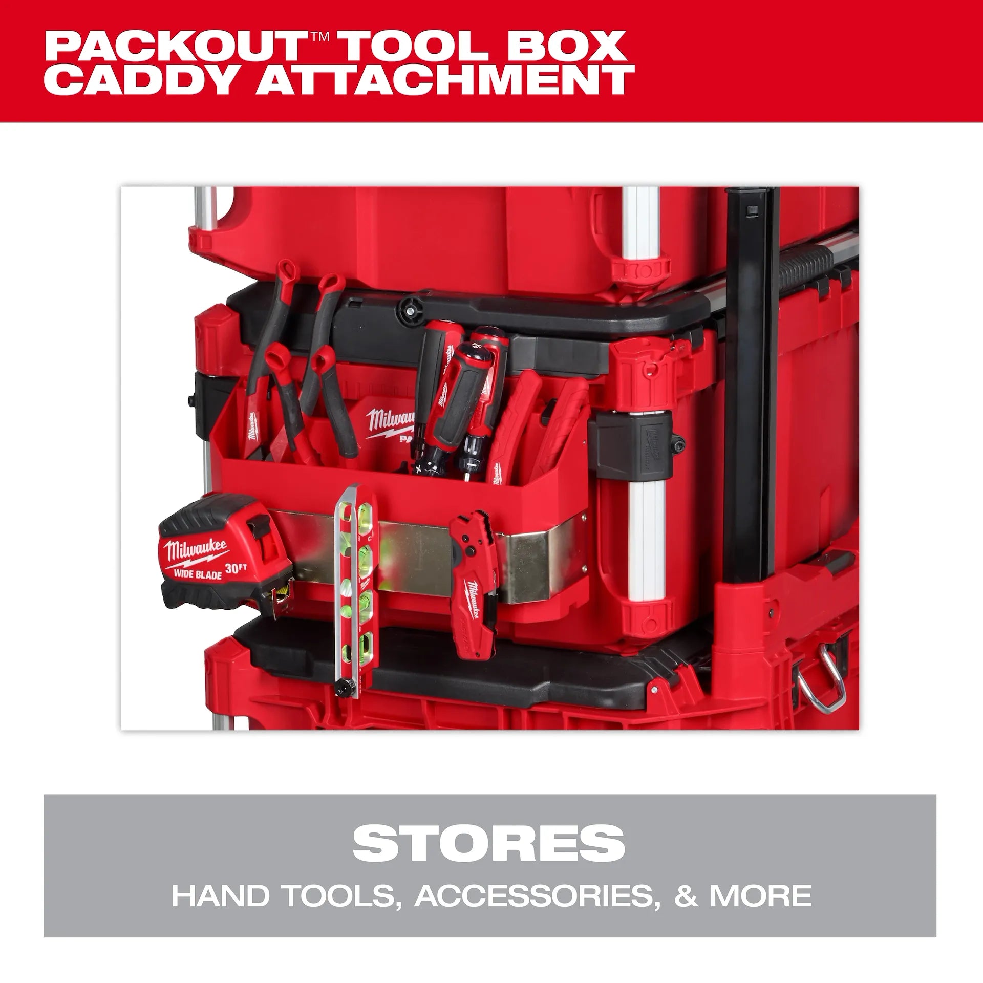 MILWAUKEE 48-22-8602 PACKOUT TOOL BOX CADDY ATTACHMENT