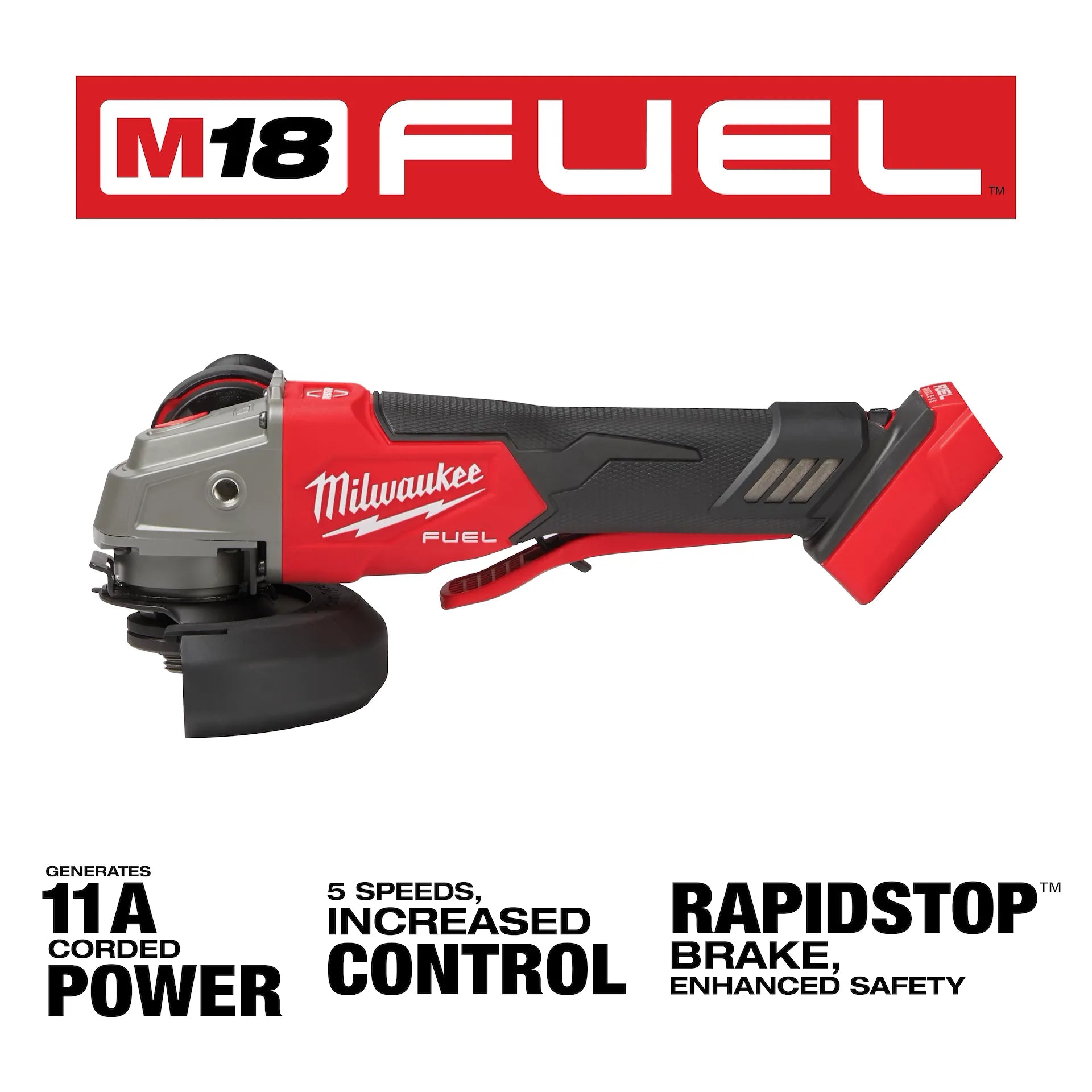 MILWAUKEE 2888-20 M18 FUEL VARIABLE SPEED GRINDER W/PADDLE SWITCH BARE