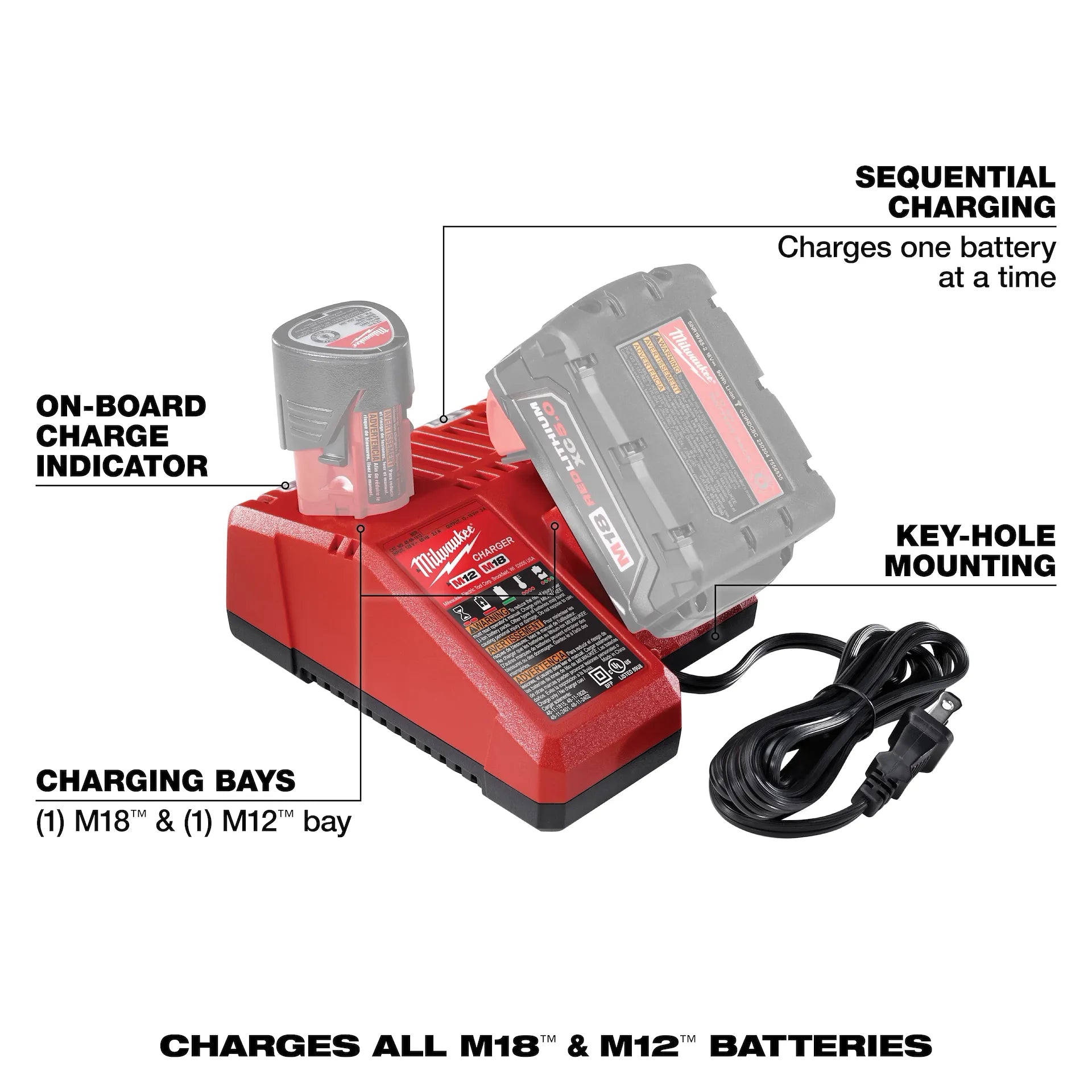 MILWAUKEE 48-59-1812 M18™ & M12™ Multi-Voltage Charger
