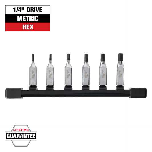 MILWAUKEE 48-22-9541 6pc 1/4" Drive Hex Bit Socket Set - Metric