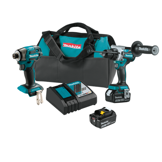 MAKITA XT297T 18V LXT® Lithium‑Ion Brushless Cordless 2‑Pc. Combo Kit (5.0Ah)