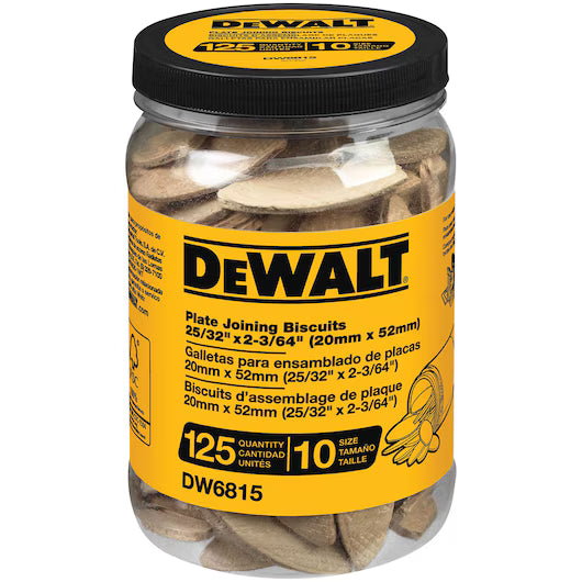 DEWALT DW6815 Tube of 125 No. 10 size Biscuits