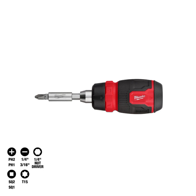MILWAUKEE 48-22-2913 8IN1 RATCHETING COMPACT MULTI-BIT SCREWDRIVER