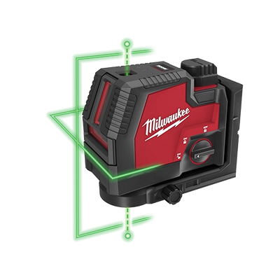 MILWAUKEE 3522-21 USB Rechargeable Green Cross Line & Plumb Points Laser
