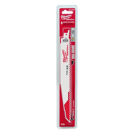 MILWAUKEE 48-00-5026 9" 5 TPI The Ax™ Sawzall® Blade (5 Pk)