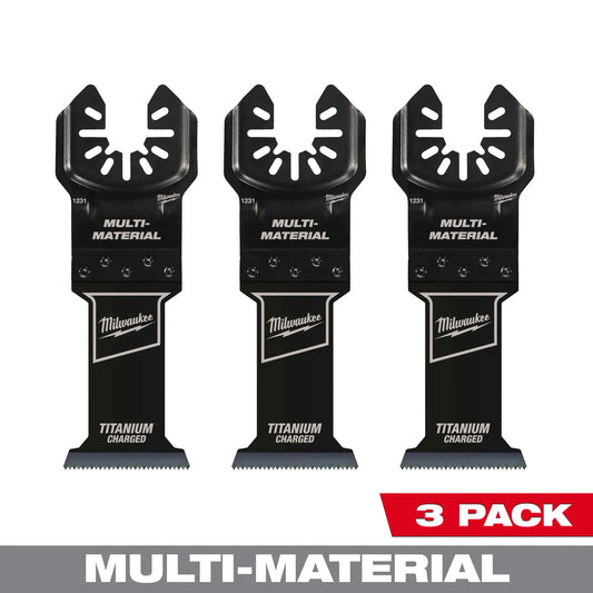 MILWAUKEE 49-25-1233 OPEN-LOK™ 1-3/8" TITANIUM CHARGED™ Bi-Metal Multi-Material Multi-Tool Blades (3 PK)