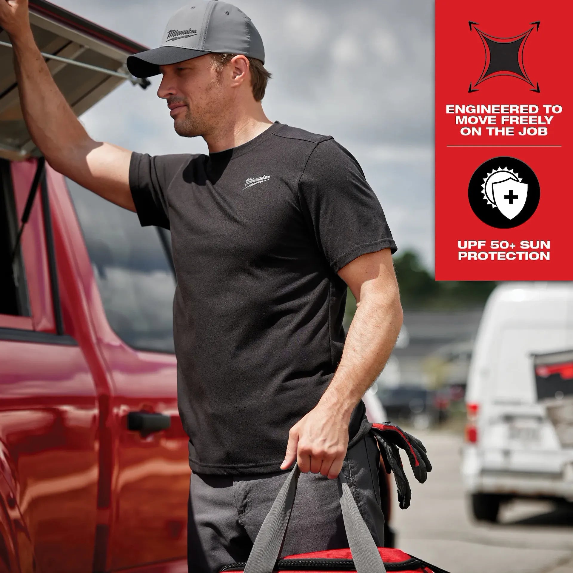 MILWAUKEE 603BL FREEFLEX™ Hybrid Work Tee - Short Sleeve - BLUE