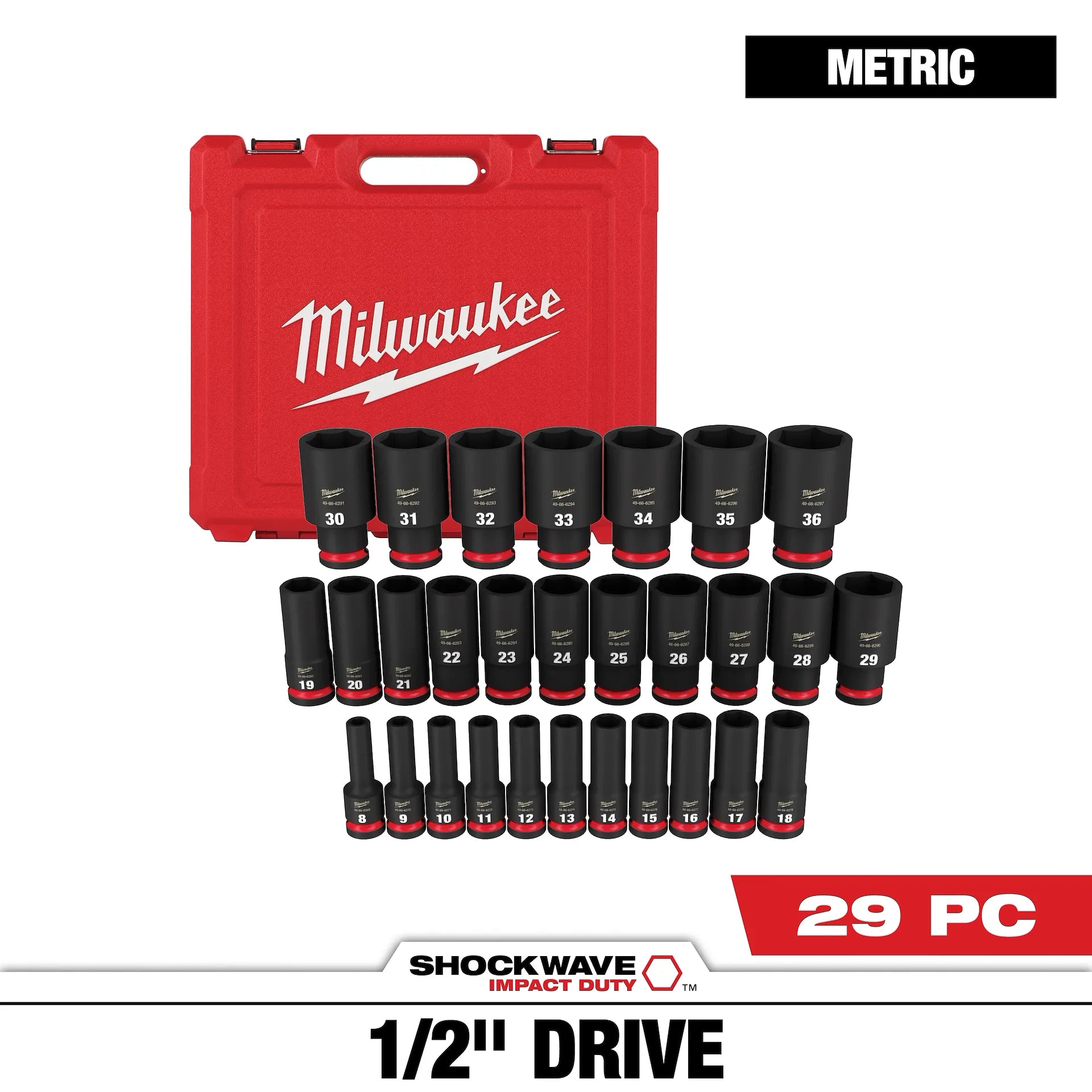 MILWAUKEE 49-66-7015 29PC SHOCKWAVE™ Impact Duty 1/2