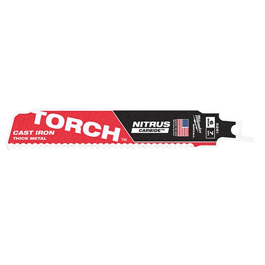 MILWAUKEE 48-00-5261 6" 8 TPI TORCH™ with NITRUS™ Carbide SAWZALL® Blade for Cast Iron (1 PK)
