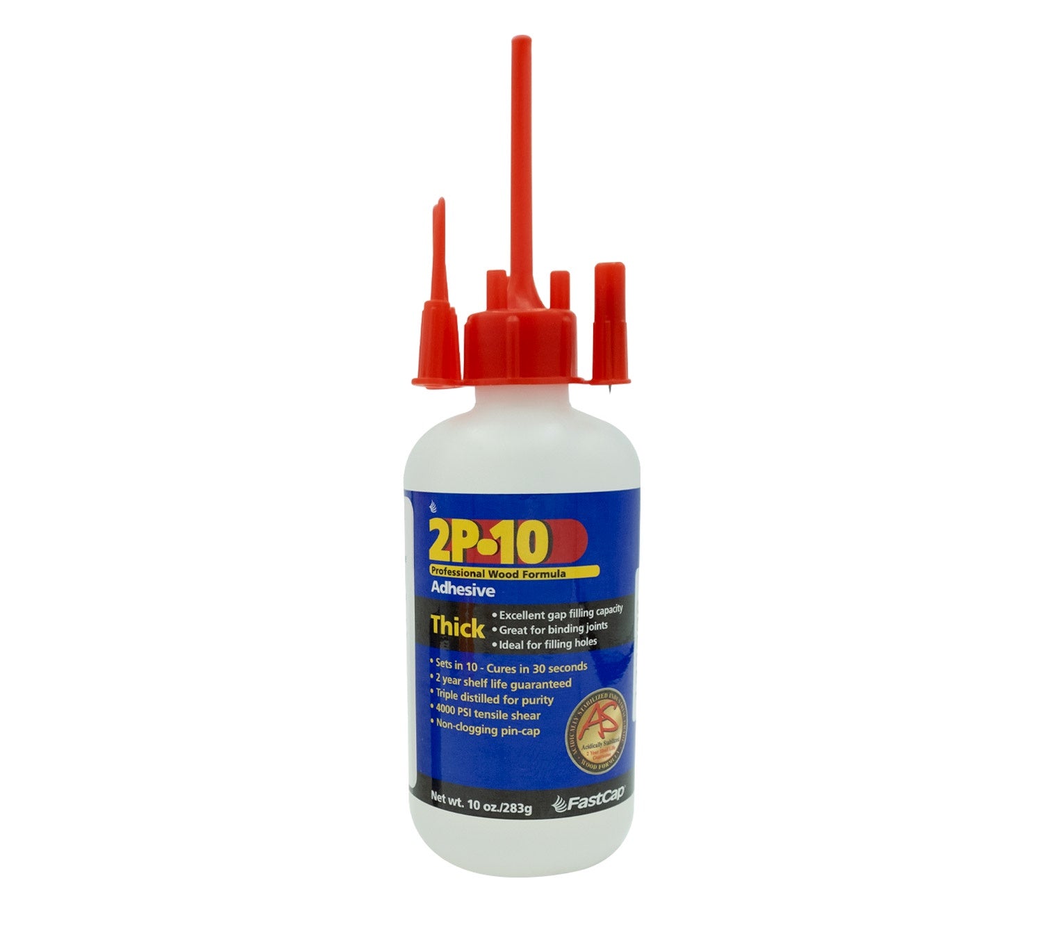 FASTCAP 2P-10-THICK-10-OZ  Thick 10 oz Adhesive – Two-Part 10-Second Glue, Large Thick Bottle