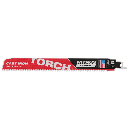 MILWAUKEE 48-00-5262 9" 8 TPI TORCH™ with NITRUS™ Carbide SAWZALL® Blade for Cast Iron (1 PK)