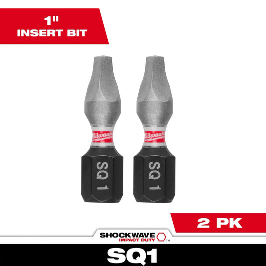 MILWAUKEE 48-32-4421 SHOCKWAVE™ Impact Duty 1" Square Recess #1 Insert Bits (2 PK)