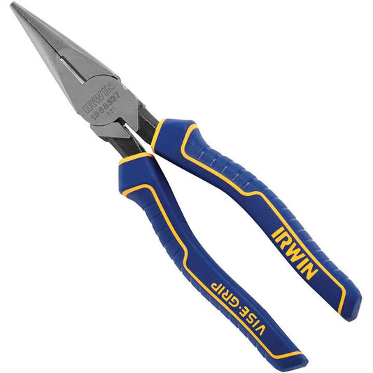 IRWIN VISE-GRIP 1968337 8" Long Nose Pliers – High-Leverage, ProTouch Grips, Induction-Hardened