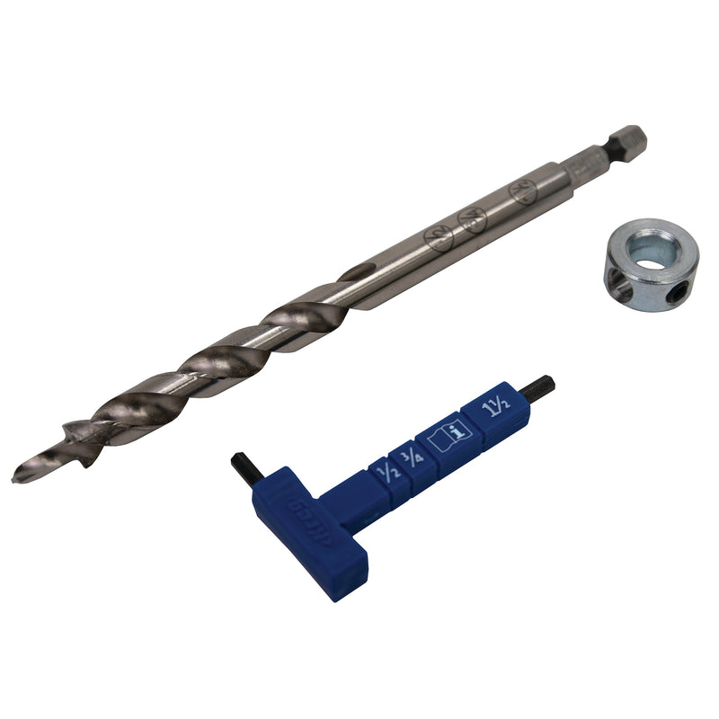 KREG KPHA308 Easy-Set Drill Bit with Stop Collar & Gauge/Hex Wrench